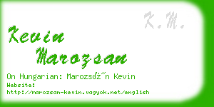 kevin marozsan business card